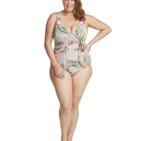 Deco Orchid Side Wrap One Piece Swimsuit